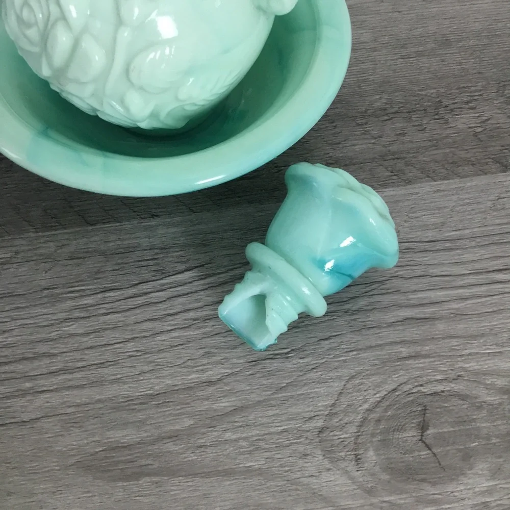 ✨Vintage Antique AVON Blue Teal Oil Bottles Containers